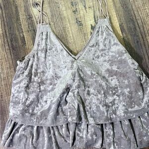 Aerie Velvet Camisole in Silver Gray